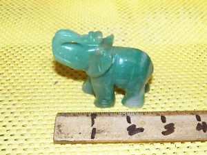 Vintage Carved Green Jadiete Elephant Figurine - Picture 1 of 4