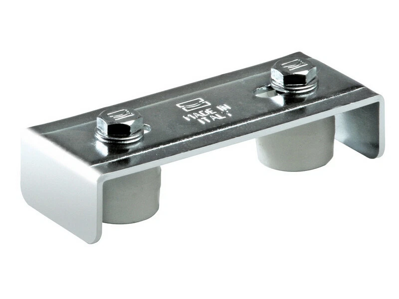 SUPPORTO GUIDA A DUE OLIVE MM146X58 PER CANCELLO SCORREVOLE PIASTRA IN ACCIAIO - Immagine 1 di 1