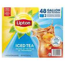 (ONE BOX) LIPTON ICED TEA BAGS GALLON FAMILY SIZE, UNSWEETENED, PEKOE (48 BAGS)