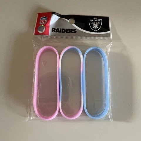 NFL🔥 Football Raiders 🔥 Rubber Wrist Band 3 Bracelets🔥Vegas , Oakland LA Pink Cover