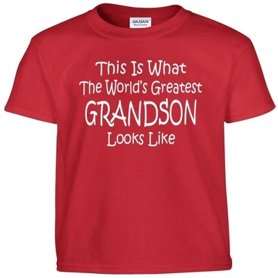 Worlds Greatest GRANDSON T shirt  Boys Youth Kids and Adult Tee T Shirt - Image 1 of 3