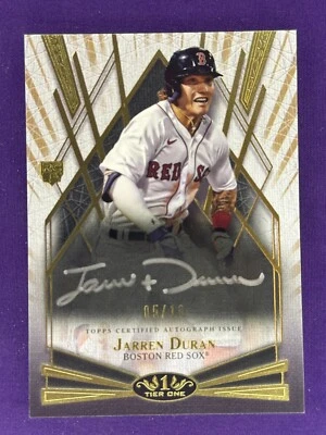 2022 Topps Tier One - Break Out Autographs #BOA-JDU Jarren Duran /10 Silver - Image 1 of 2