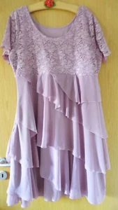 Cocktail-, Hochzeitskleid Volant mit Jacke, Lavendel, Größe 52 - Bild 1 von 5