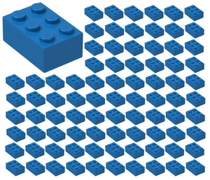 ☀️100 NEW LEGO 2x3 BLUE Bricks (ID 3002) BULK Parts star wars city Sky Ocean - Picture 1 of 2