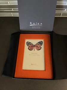 Raika Handcrafted USA 4" x 6" Leather Photo Frame - Orange - Picture 1 of 8