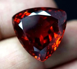 GIE Certified 64.35 Ct Natural Trillion Cut Cambodian Red Zircon Loose Gemstone - Picture 1 of 7