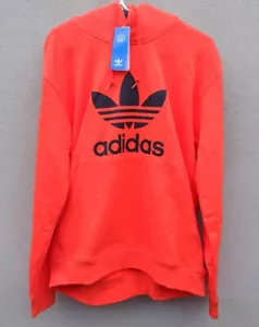 Adidas Men's Trefoil Orange Hoody Hoodie II5769 -  M L XL 2XL READ - Picture 1 of 11