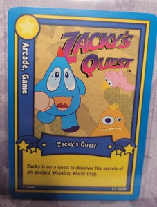 2007 Ganz Webkinz Series 1 Card Zacky's Quest B1 38/80
