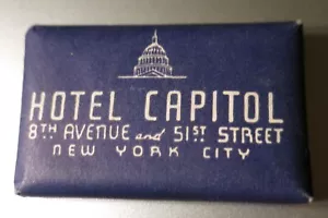 Hotel CAPITOL Vtg. Mini Bar Soap NEW YORK CITY OPPOSITE MADISON SQUARE GARDEN - Picture 1 of 2