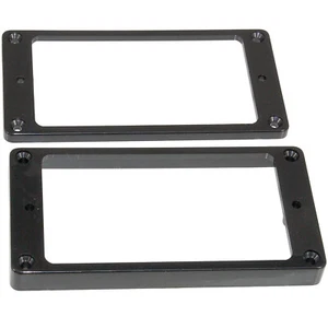 NEW Flat Bottom Non-Slanted Guitar Humbucker Pickup Ring Set - BLACK - Picture 1 of 1
