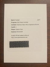 2023 Panini Certified Freshman Fabric Mirror Signatures Red Clayton Tune Bronze
