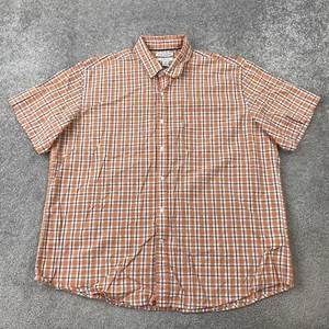 Amazon Essentials Plaid Shirt Men's XXL Orange Blue Short Sleeve - Picture 1 of 8