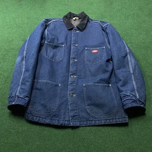 Vintage Dickies Chore Jacket Mens XL Blue 90S Denim Blanket Lined Barn Coat USA - Picture 1 of 8