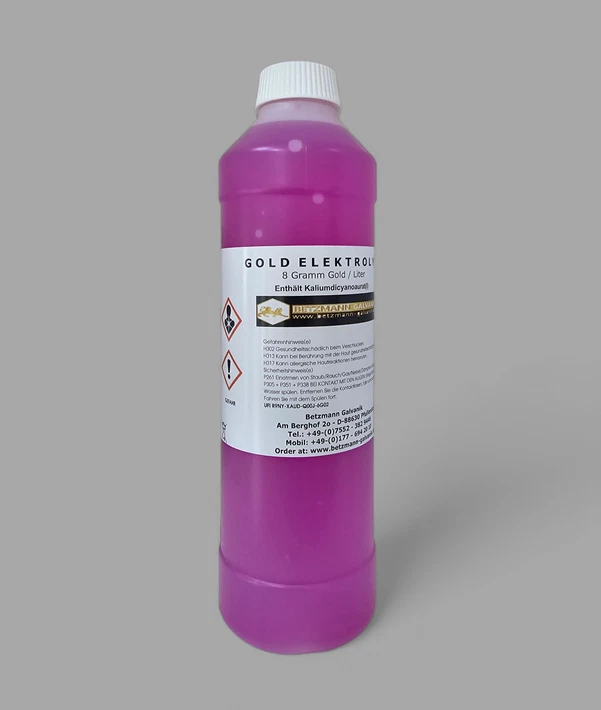 Gold Elektrolyt 50 ml mit 8 Gramm Gold/L. - vergolden Goldsolution - Hartgold - Bild 1 von 4