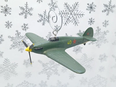 Soviet Union Air Force WWII Hawker Hurricane 1 Prop Christmas Ornament Airplane - Image 1 of 4