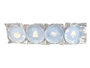 Menge 4 Wedgwood Jasperware Weihnachtsteller 7" 1988-2006 blau weiß - Bild 1 von 10