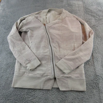 Chaqueta Lululemon Mujer Gris Medio Cremallera Completa Bombardero Ligera Atlética Yoga Foto 1 de 4