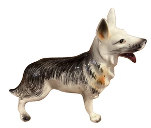 Estatuilla de colección de raza de perro pastor alemán de pie Japón porcelana cerámica - Imagen 1 de 3