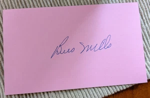 Bus Mills - 1934 Debut Autographed 3x5 Index Card - Deceased 1991 - Picture 1 of 1