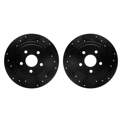 For Chrysler New Yorker 91-93 R1 Concepts Drilled & Slotted Rear Brake Rotor Set Foto 1 de 3