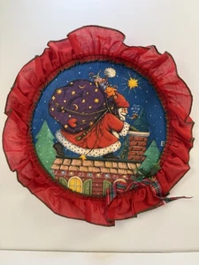 Maria Engelbreit Believe Christmas Santa Wandbehang, Vintage Country 90’s. - Bild 1 von 7