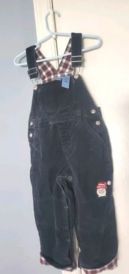 Vintage 90s Koala Kids Courdory Black Snowman Overalls 18-24 Month Preowned - Image 1 of 4
