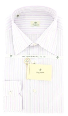 Camisa Luigi Borrelli roxa lavanda clara - Extra fina - 17/43 - Imagem 1 de 4