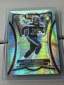 Chris Carson 2019 Select Premier Level #141 Dragon Scale Prizm 66/88 Seahawks - Picture 1 of 3