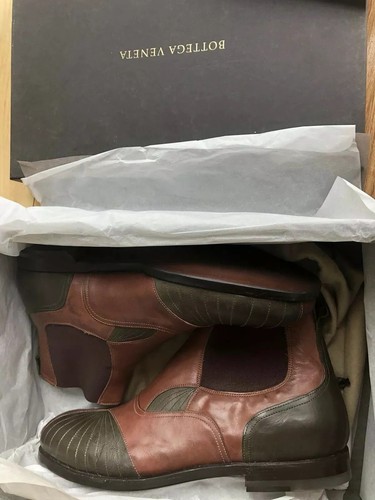 Stivali Chelsea Bottega Veneta Russet in pelle di vitello rustici 43 E 10