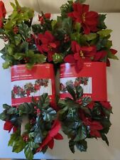 Christmas Poinsettia Chain Garland 6 Ft. 2 Packs