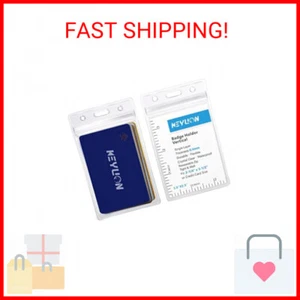 6 Pack ID Card Badge Holder Vertical, Heavy Duty Clear Vinyl Plastic PVC Sleeve - Picture 1 of 2