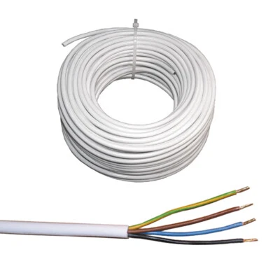 Schlauch Leitung Kabel 4-adrig 4x0,75 weiß für Rolladen Motor Antrieb Rohrmotor - Bild 1 von 2