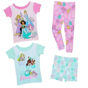 DISNEY Girls Princess Pajamas Pant Shirt Ariel Rapunzel Cinderella 3T 4T 5T 5 6 - Picture 1 of 7