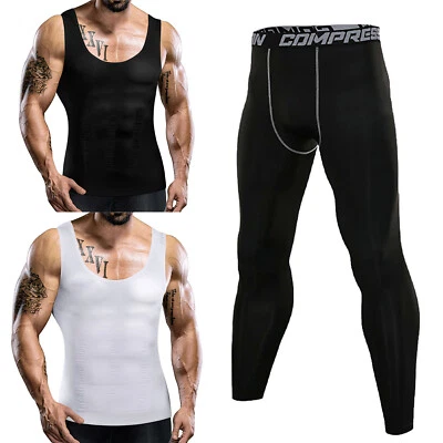 Man's Compression Base Layer Workout Leggings Gym Sports Running Training Pants - Image 1 of 4