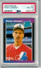 RANDY JOHNSON -- 1989 DONRUSS -- RATED ROOKIE -- #42 -- PSA GRADED NM-MT 8