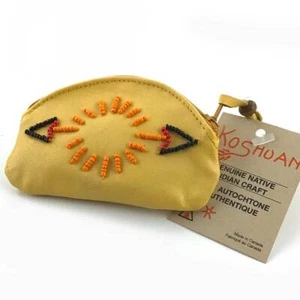 Ref 151 Tan Wallet AMERINDIAN HURON 5 Nations Canada Men Women - Picture 1 of 2