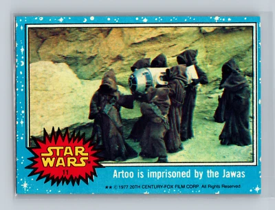 1977 Topps Star Wars Series 1 Blue #11 Artoo Is Imprisoned By The Jawas - Image 1 of 2