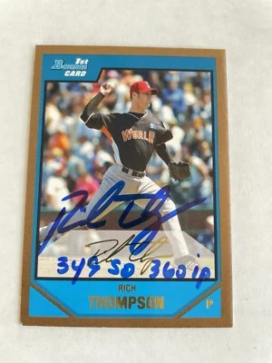 RICHARD THOMPSON RC Signed AUTOGRAPH 2007 Bowman DP&P Prospects Gold #BDPP78 - Image 1 of 4
