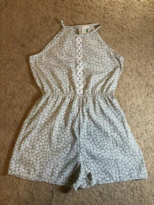 Lily Bleu Romper Girls Size 12 Floral Green Sleeveless - Picture 1 of 6