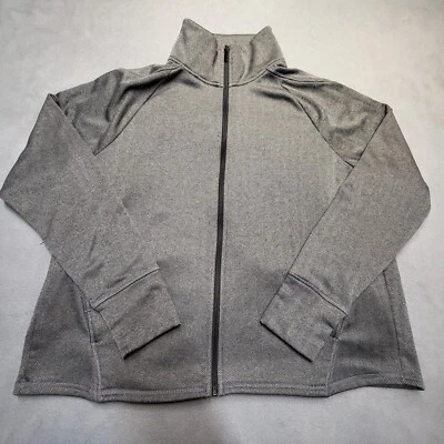 Champion C9 Jacket Womens XL Gray Herringbone Full Zip Pleated Back - Image 1 of 4
