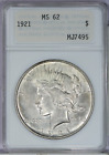 New Listing1921 Peace Dollar $1 Anacs Ms62 Old Holder!