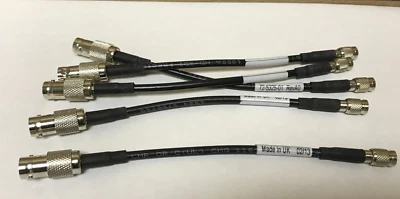 5 pack UK MADE BNC female to 1.0/2.3 DIN male RG179 SDI pigtail cable 75ohm 7" - Image 1 of 4