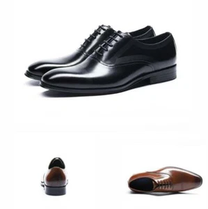 Mens Real Leather Business Shoes Pointy Toe Oxfords Work Wedding Formal Party L - Picture 1 of 14