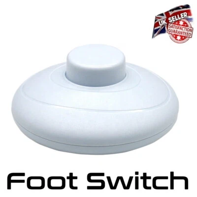 Foot Floor Switch In Line Push Button Press For Lamp Light in White - Image 1 of 4