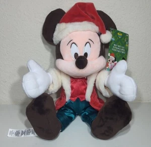 Disney Parks Christmas Holiday Santa Mickey Mouse Brown 15” Plush Toy 2023 - Picture 1 of 7