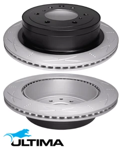 REAR SLOTTED DISC BRAKE ROTOR SET FOR MITSUBISHI PAJERO NW 6G75 3.8L V6 OD 332MM - Picture 1 of 1