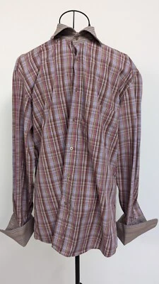 Vintage Pringle scotland Sriped button shirt SIZE 15.5 double cuff VGC rare - Image 1 of 4