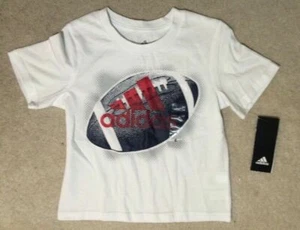 NEW with Tags Boys Adidas Logo Football White T-Shirt Size 6 FREE Shipping! - Picture 1 of 3