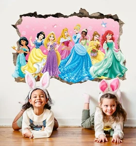 Princess Characters Smashed Wall Decal Sticker Mural Poster  Girls Room Decor - Bild 1 von 5