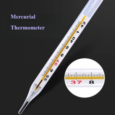 MARKENLOS 1Stück Medical Mercurial Glass Thermometer Large Screen Clinical Measurement DE.